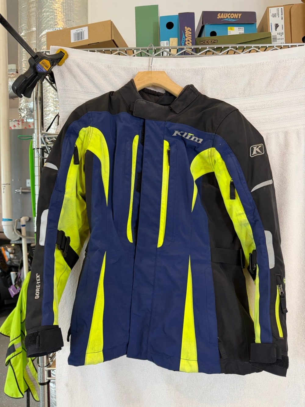 Klim. High-Visibility Blue & Yellow Waterproof Jacket medium